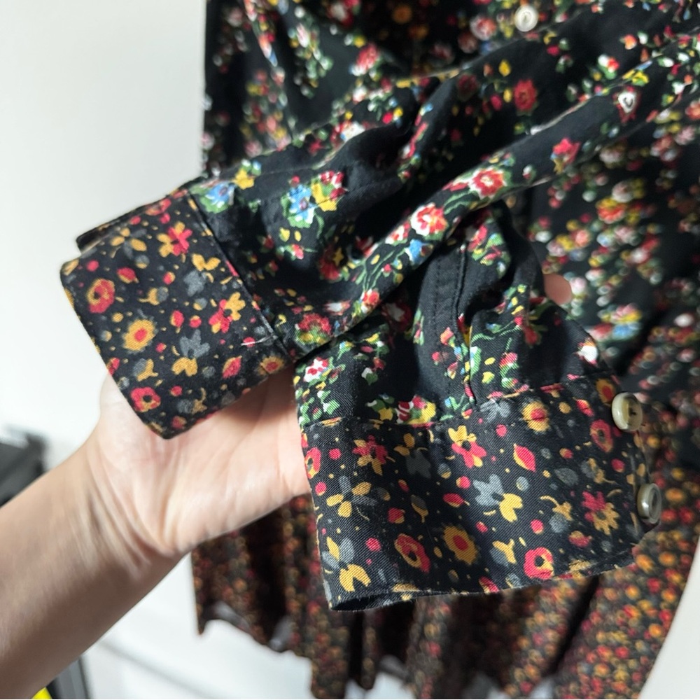Anthropologie Maeve Floral black Tunic Dress 0 - Picture 8 of 15